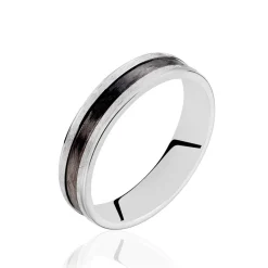 Outlet Histoire d'Or Alliance Alis Ruban Plat Argent Blanc