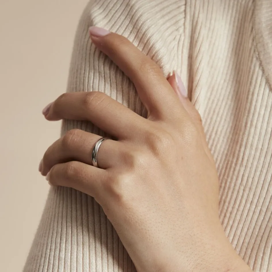 Clearance Histoire d'Or Alliance Aphroditia Demi Jonc Bombe Platine Blanc