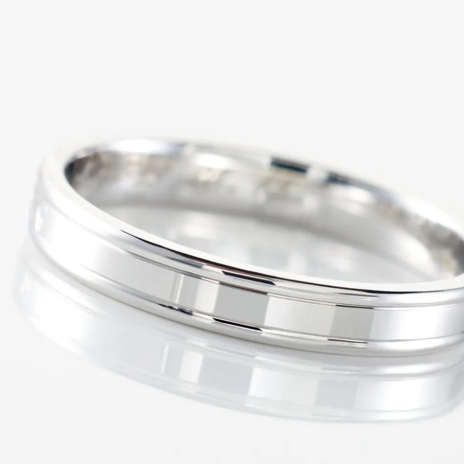 Hot Histoire d'Or Alliance Beatrice Ruban Plat or blanc