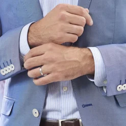 Sale Histoire d'Or Alliance Damiana Ruban Plat Argent Blanc