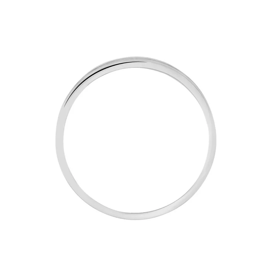 Sale Histoire d'Or Alliance Dorianne Ruban Plat Argent Blanc