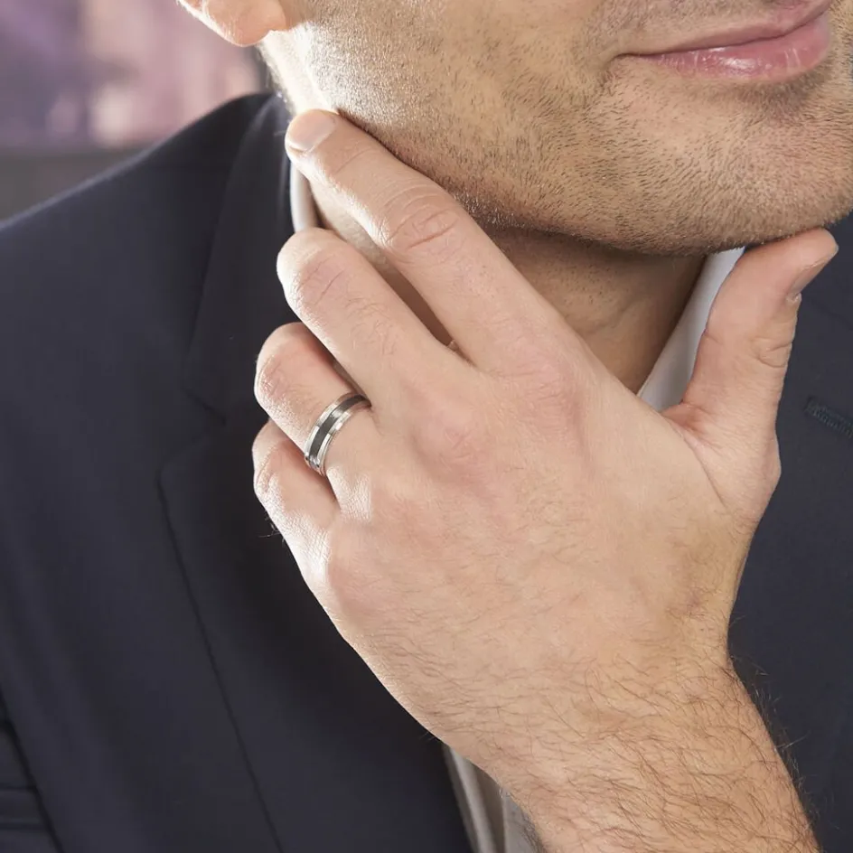 Sale Histoire d'Or Alliance Dorianne Ruban Plat Argent Blanc