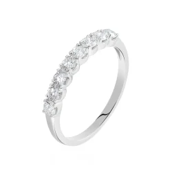 Clearance Histoire d'Or Alliance Eloisa Or Blanc Diamant Synthetique