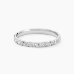 Online Histoire d'Or Alliance Fantaisie Diamantee Ruban Plat or blanc