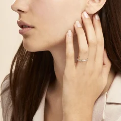 Online Histoire d'Or Alliance Fantaisie Diamantee Ruban Plat or blanc