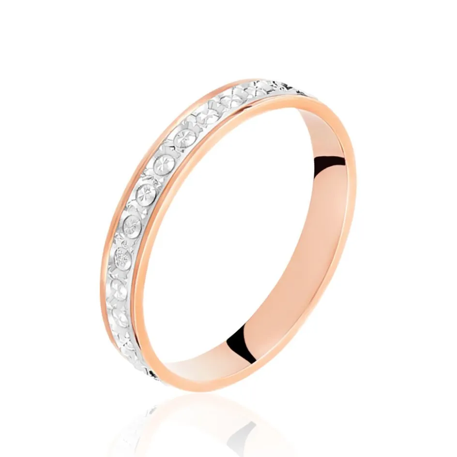 Sale Histoire d'Or Alliance Fantaisie Diamantee Ruban Plat Or Bicolore