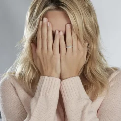 Clearance Histoire d'Or Alliance Fantaisie Diamantee Ruban Plat or blanc