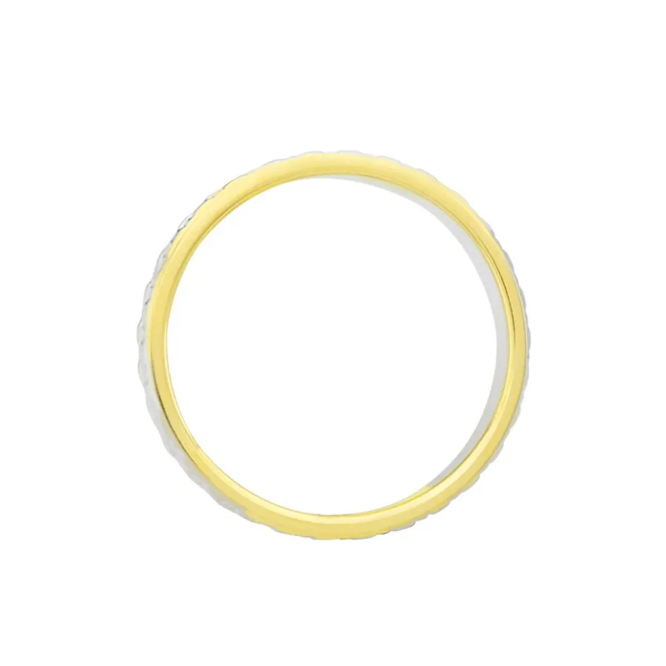 Best Histoire d'Or Alliance Grain De Folie Diamantee Ruban Plat Or Bicolore
