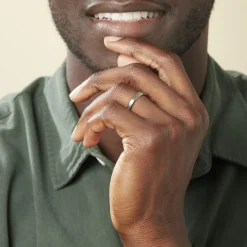 Best Histoire d'Or Alliance Hades Texture Ruban Plat Palladium Blanc