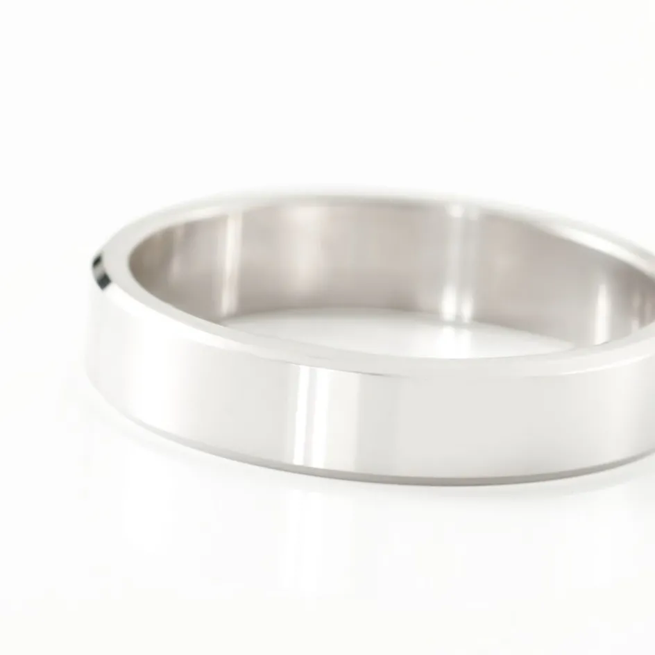 Clearance Histoire d'Or Alliance Inayah Ruban Plat Argent Blanc