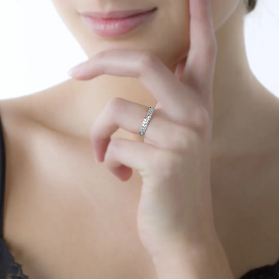 Online Histoire d'Or Alliance Laura Ruban Plat or blanc