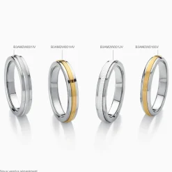 Best Histoire d'Or Alliance Len Demi Jonc Classique Or Bicolore