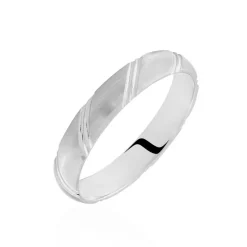 Best Histoire d'Or Alliance Marlon Demi Jonc Classique Or Blanc