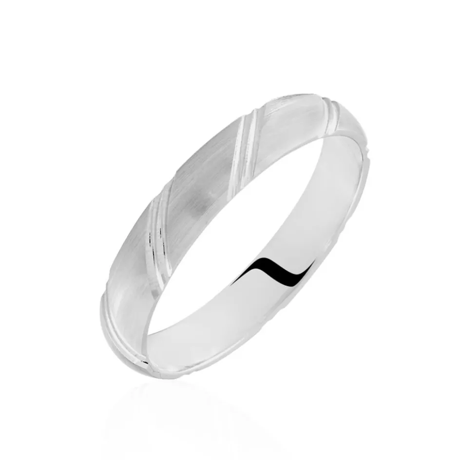 Best Histoire d'Or Alliance Marlon Demi Jonc Classique Or Blanc