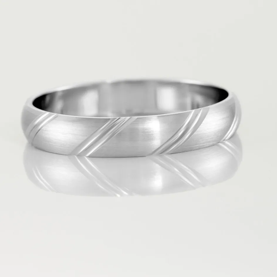 Best Histoire d'Or Alliance Marlon Demi Jonc Classique Or Blanc