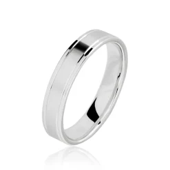 Sale Histoire d'Or Alliance Mat Et Brillant Or Blanc Ambre