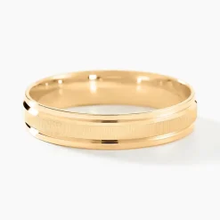 Clearance Histoire d'Or Alliance Mat Et Brillant Demi Jonc Classique Or Jaune