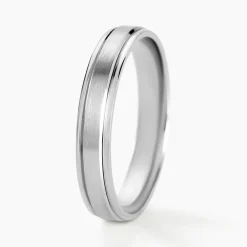 Clearance Histoire d'Or Alliance Mat Et Brillant Ruban Plat Palladium Blanc