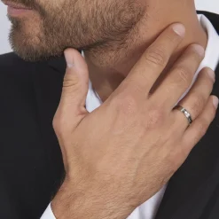 Clearance Histoire d'Or Alliance Mat Et Brillant Ruban Plat Palladium Blanc