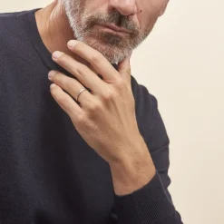 Sale Histoire d'Or Alliance Mat Striee Ruban Plat Or Bicolore