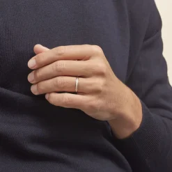 Sale Histoire d'Or Alliance Mat Striee Ruban Plat Or Bicolore