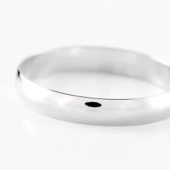 Clearance Histoire d'Or Alliance Meredithe Demi Jonc Classique Or Blanc