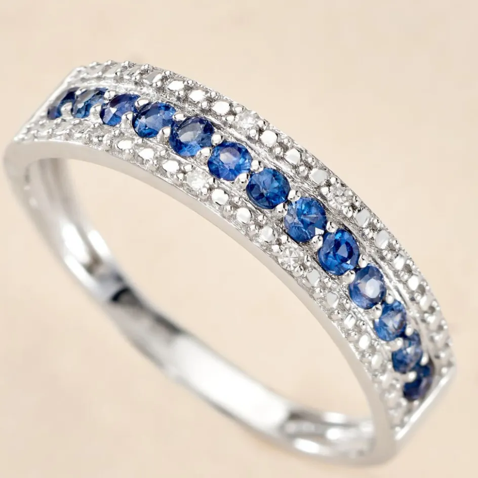 Hot Histoire d'Or Alliance Or Blanc Amias Diamants or blanc saphir