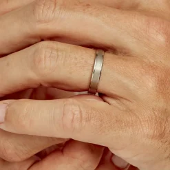 Best Histoire d'Or Alliance Padarge Ruban Plat Palladium Blanc