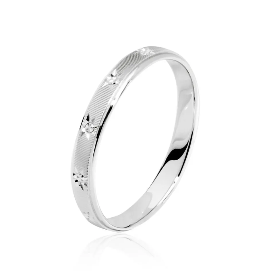 Outlet Histoire d'Or Alliance Pricilia Ruban Plat Or Blanc