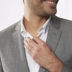 Best Histoire d'Or Alliance Soriya Demi Jonc Classique Argent Blanc