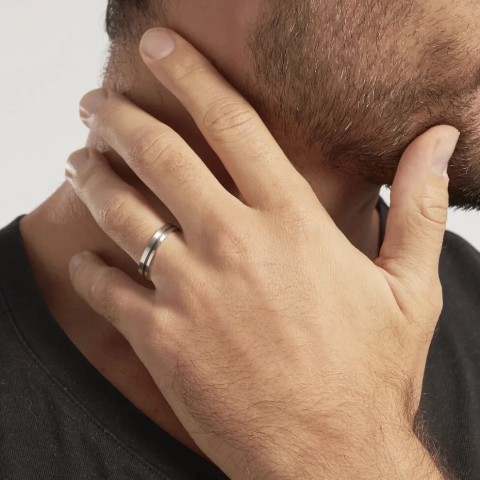 Clearance Histoire d'Or Alliance Telio Ruban Plat Or Blanc