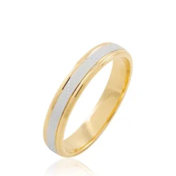 Clearance Histoire d'Or Alliance Tyssia Ruban Plat Or Bicolore