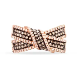 Outlet Histoire d'Or Bague Agnes Or Rose Diamant or rose diamant brun