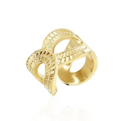 Outlet Histoire d'Or Bague Ajustable Agostino Acier Doré