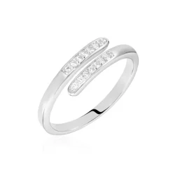 Outlet Histoire d'Or Bague Ajustable Mendel Argent Blanc Oxyde De Zirconium