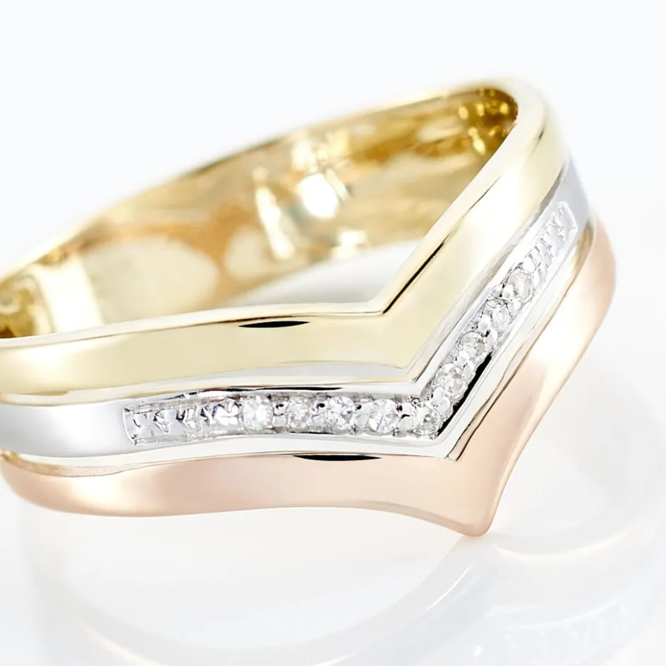 Clearance Histoire d'Or Bague Alix Or Tricolore Diamant