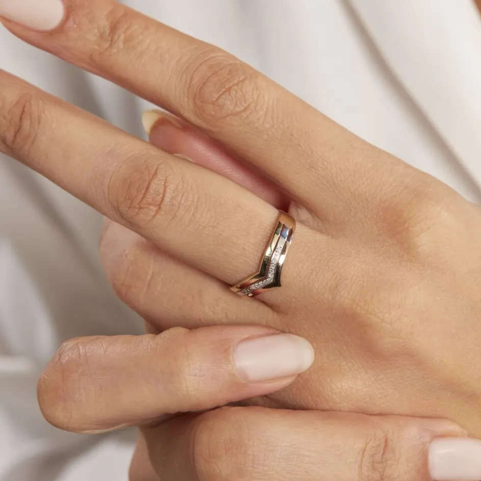 Clearance Histoire d'Or Bague Alix Or Tricolore Diamant