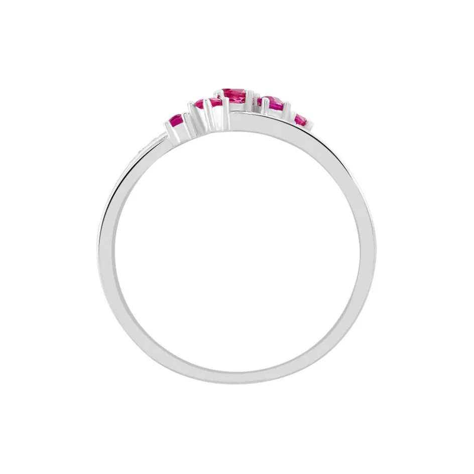 Outlet Histoire d'Or Bague Amarylis Diamant or blanc rubis