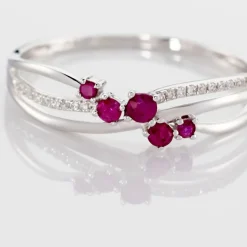 Outlet Histoire d'Or Bague Amarylis Diamant or blanc rubis