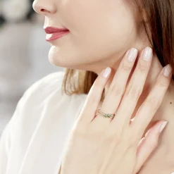 Outlet Histoire d'Or Bague Amarylis Or Jaune Emeraude Diamant