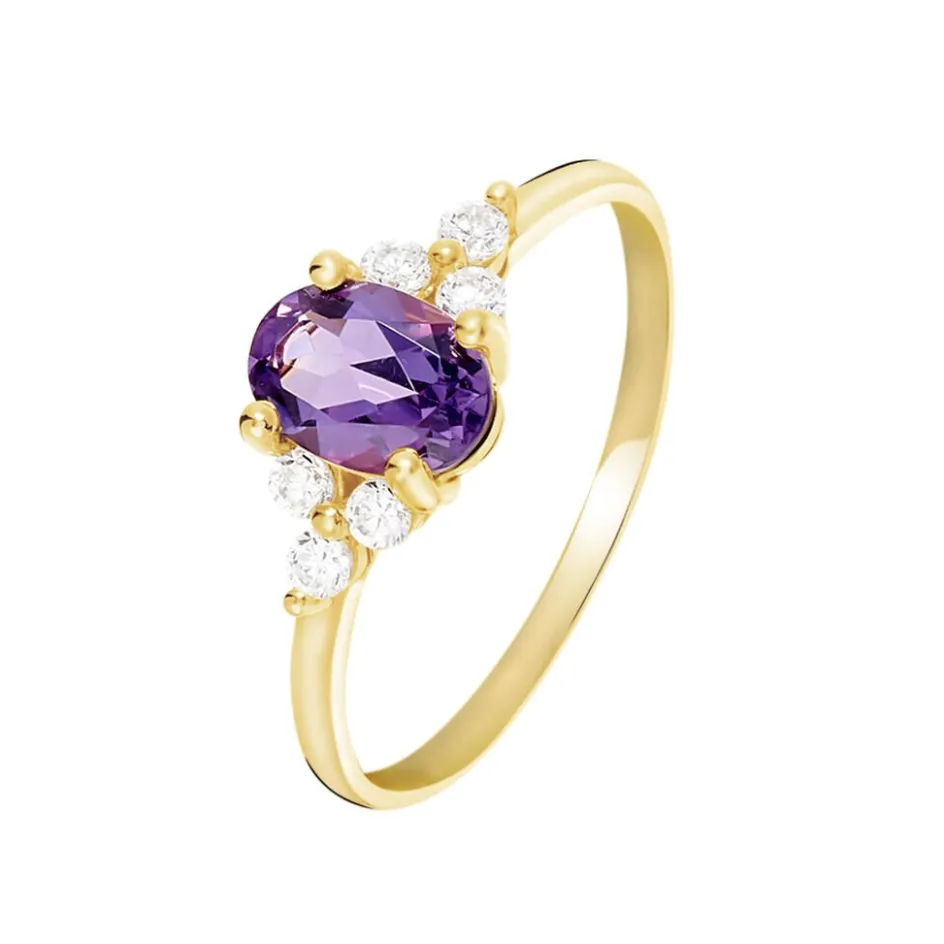Sale Histoire d'Or Bague Anaid Or Jaune Amethyste Et Oxyde De Zirconium