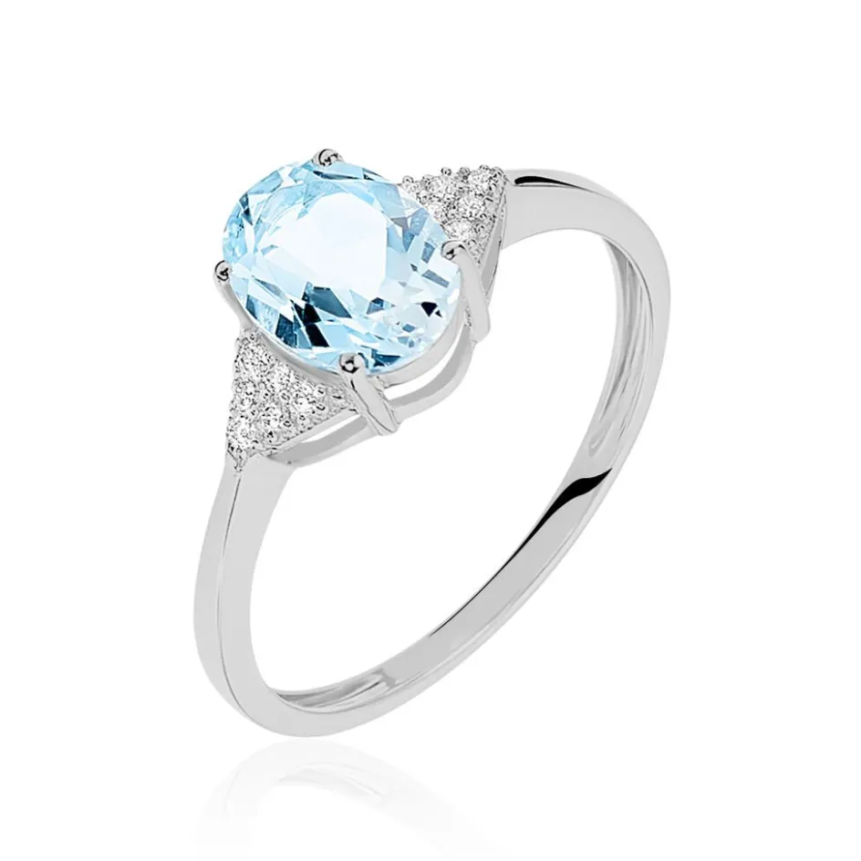Clearance Histoire d'Or Bague Andreani Or Blanc Topaze Et Oxyde De Zirconium