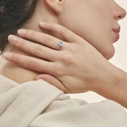 Clearance Histoire d'Or Bague Andreani Or Blanc Topaze Et Oxyde De Zirconium