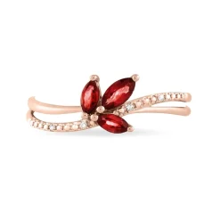 Outlet Histoire d'Or Bague Angie Or Rose Rubis Et Diamant