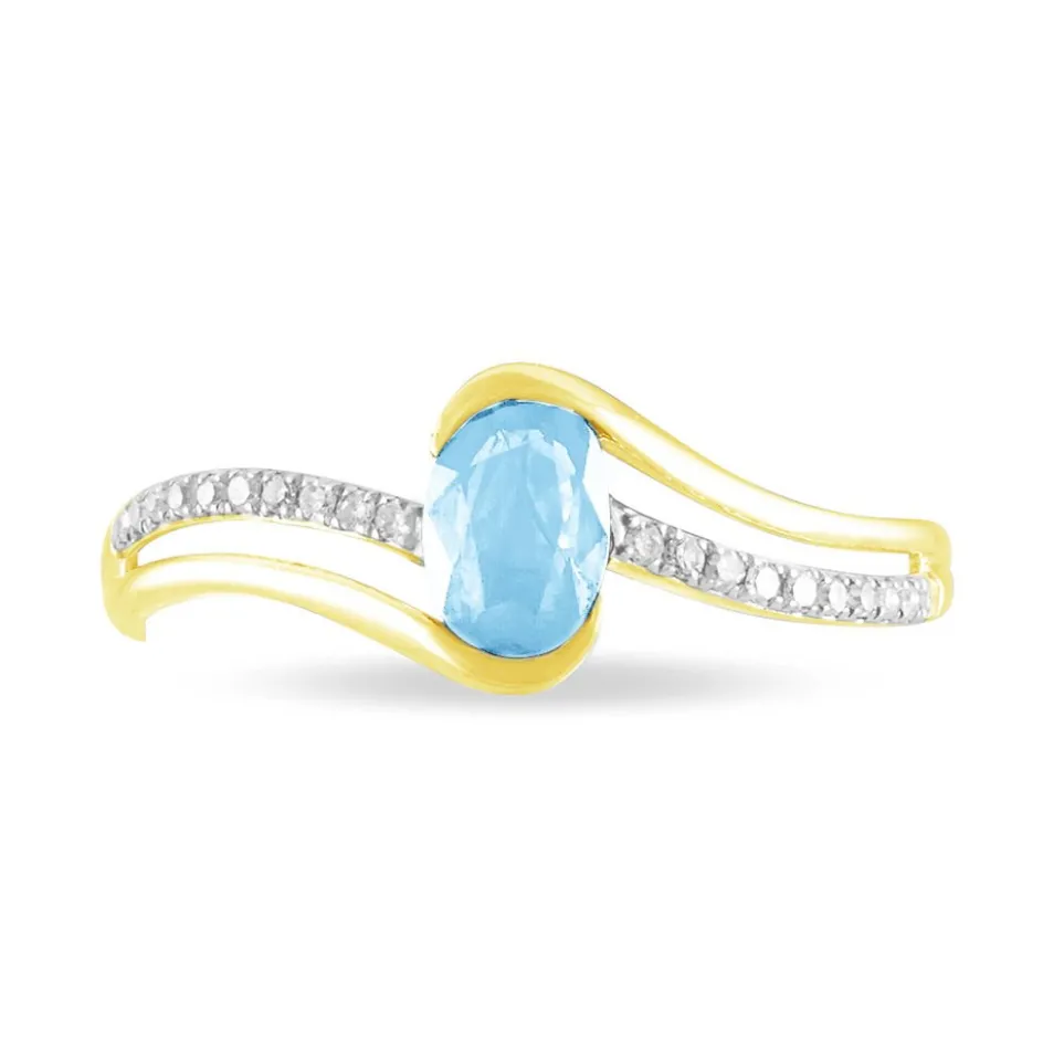 Clearance Histoire d'Or Bague Anja Or Jaune Topaze Et Diamant