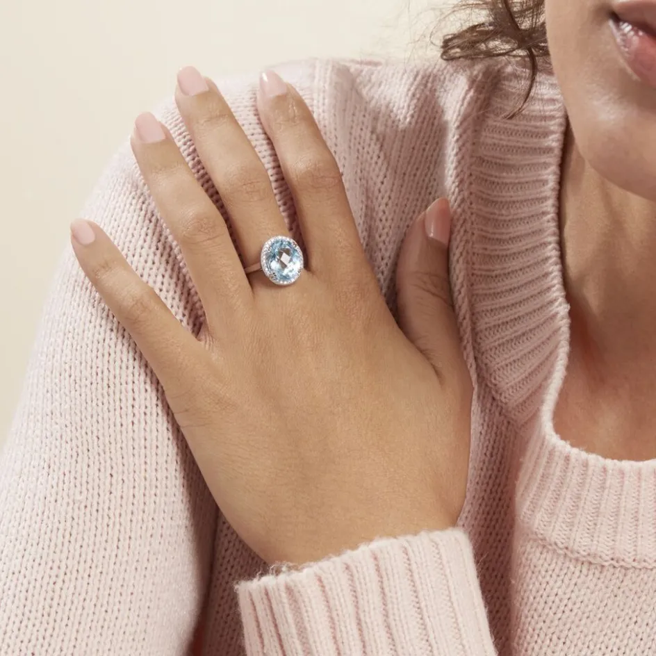 Histoire d'Or Bague Anna Or Blanc Topaze Et Oxyde De Zirconium* Bagues|Bagues Avec Pierre