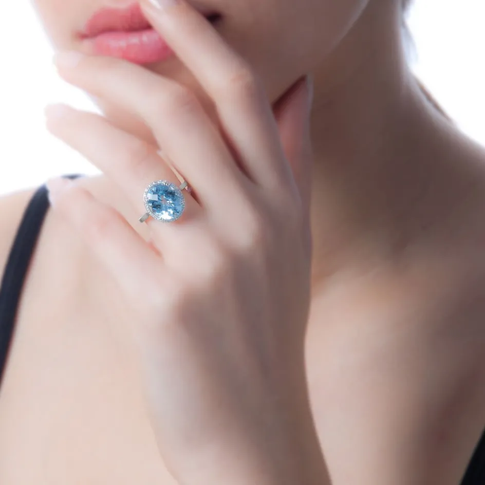 Best Histoire d'Or Bague Anna Or Blanc Topaze Et Diamant