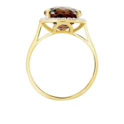 Discount Histoire d'Or Bague Anna Or Jaune Quartz Et Oxyde De Zirconium or jaune quartz marron