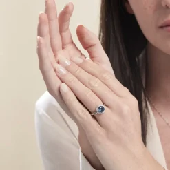 Sale Histoire d'Or Bague Argent Blanc Clover Verre Oxydes De Zirconium