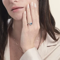 Sale Histoire d'Or Bague Argent Blanc Clover Verre Oxydes De Zirconium